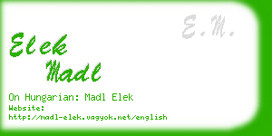 elek madl business card